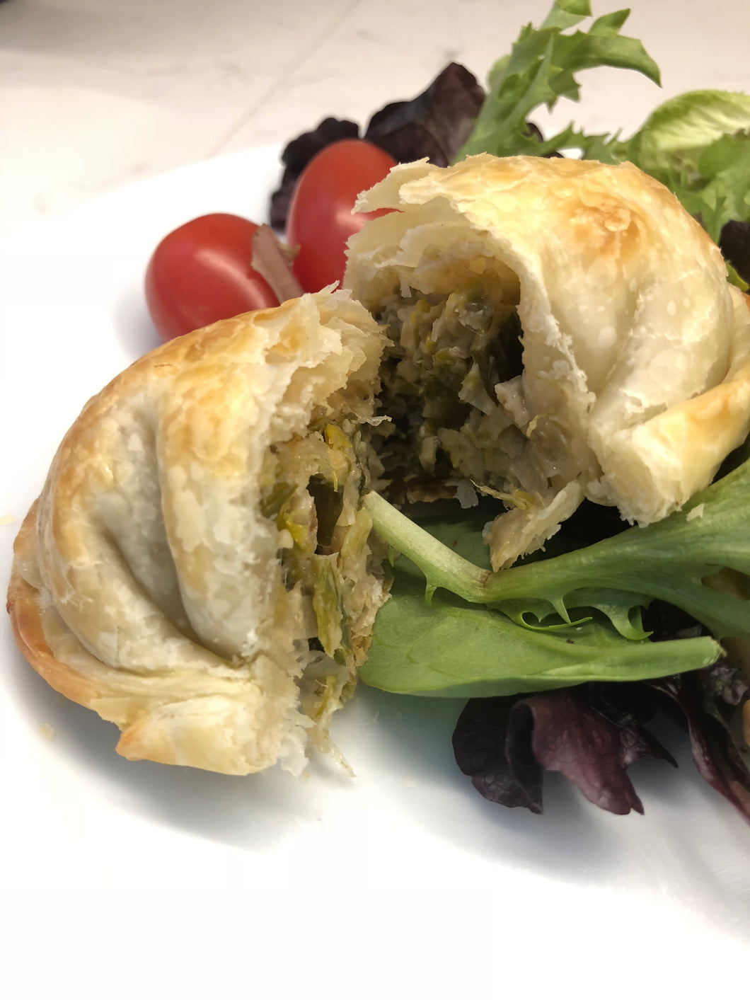 Leek, Blue cheese, Walnut  empanadas parbaked